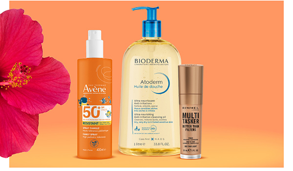 Avene. Bioderma. Rimmel.